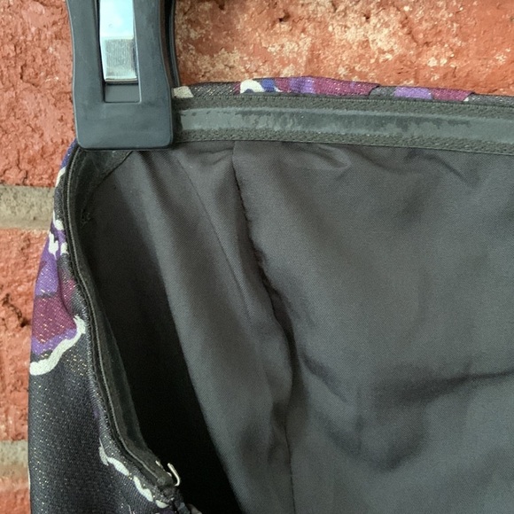 American Eagle Black & Purple Floral Strapless Cocktail Dress - Picture 4 of 7